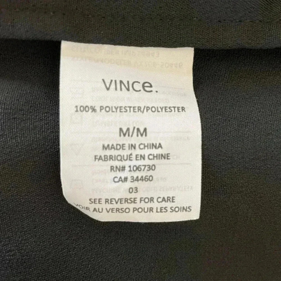 Vince Black Short Sleeve Dress Size Medium Sheer Sleeves Crewneck Classic - Picture 9 of 11